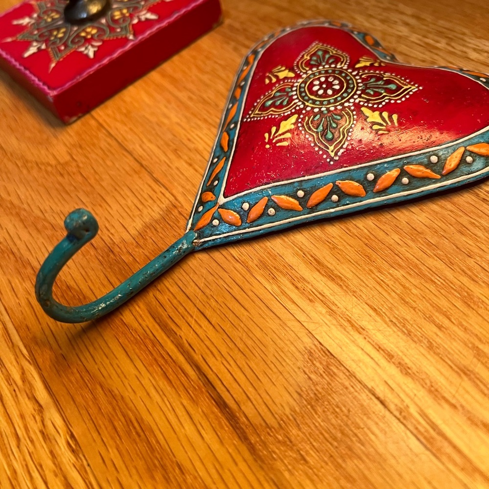 Boho Decorative World Market Heart Wall Hooks